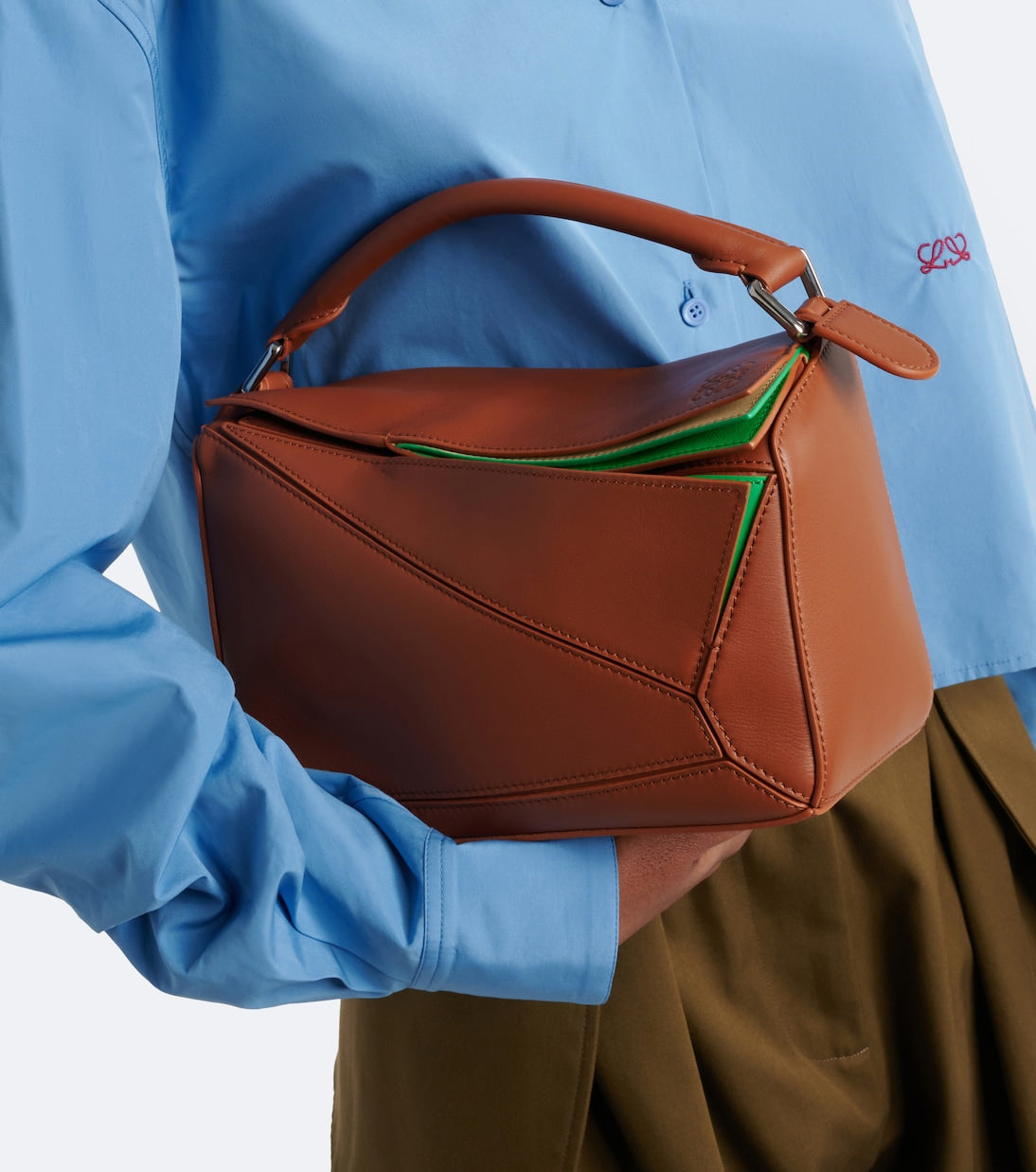Loewe - Puzzle Small layered top-handle bag
