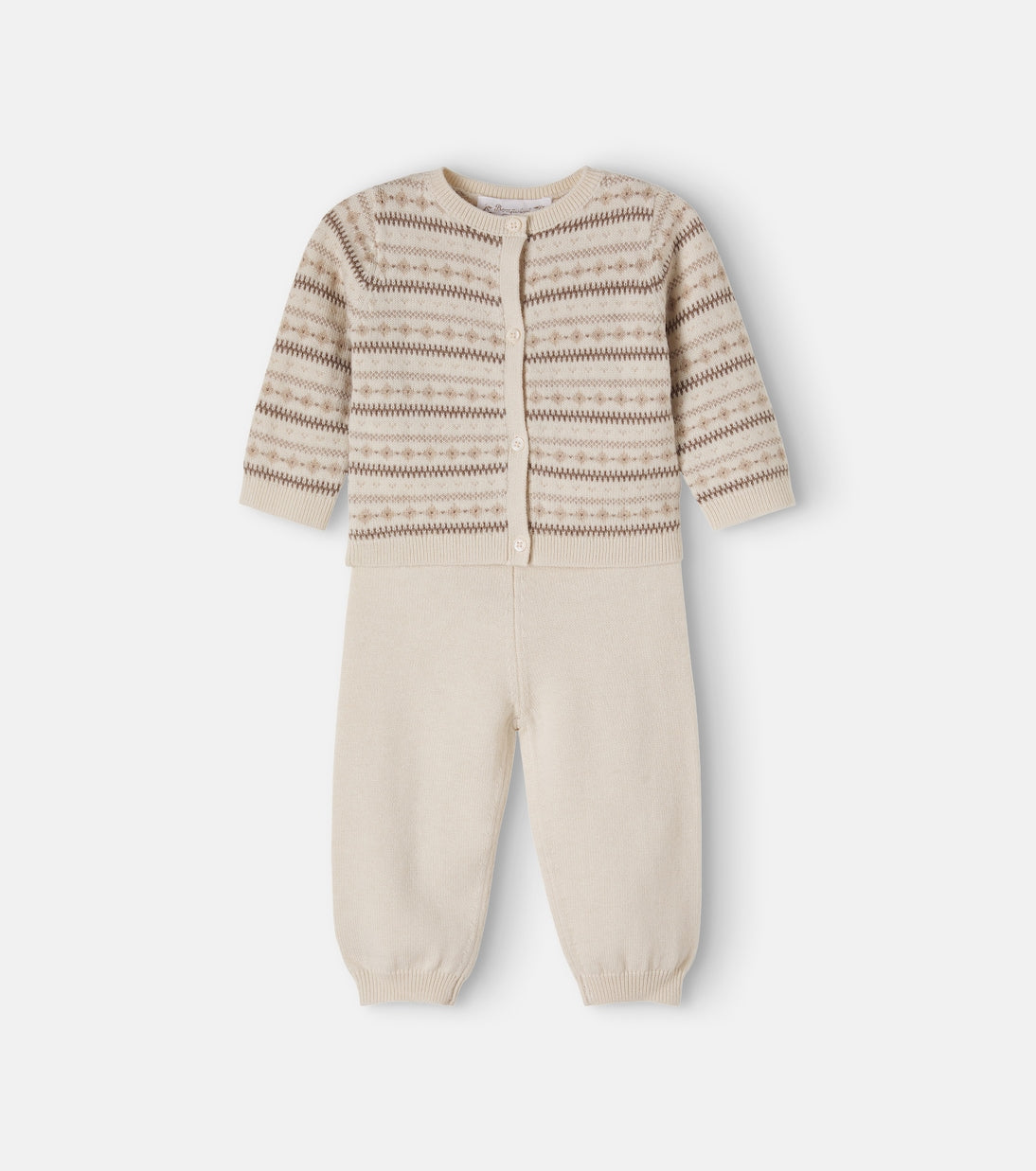 Bonpoint - Baby Grifin wool and cotton cardigan and pants set