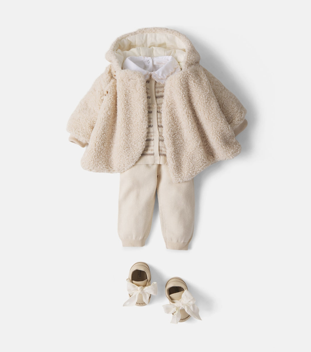 Bonpoint - Baby Grifin wool and cotton cardigan and pants set