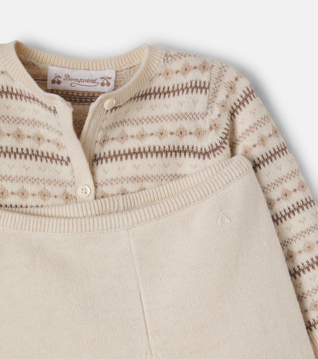 Bonpoint - Baby Grifin wool and cotton cardigan and pants set