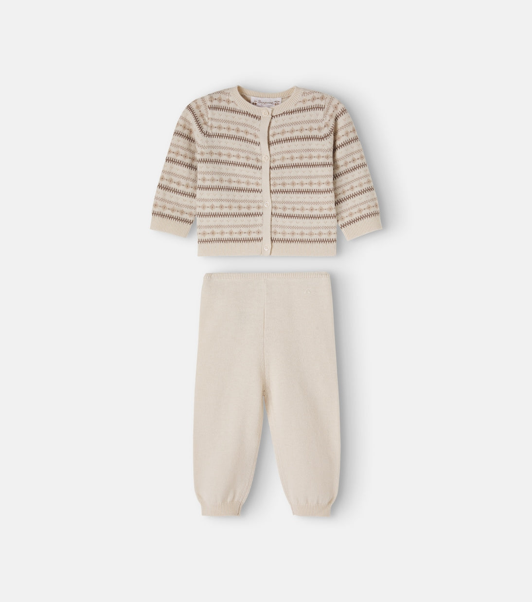 Bonpoint - Baby Grifin wool and cotton cardigan and pants set