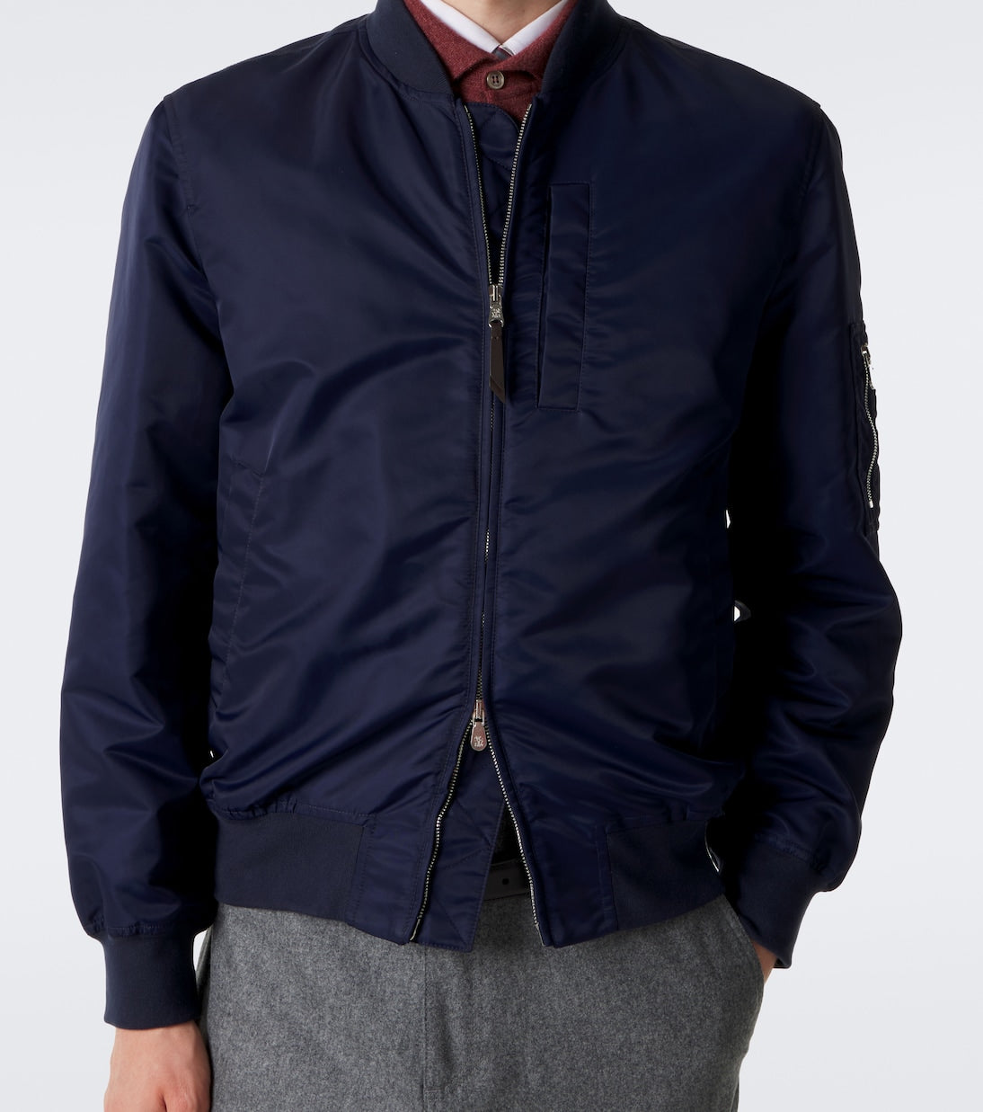 Brunello Cucinelli - Cotton-trimmed bomber jacket