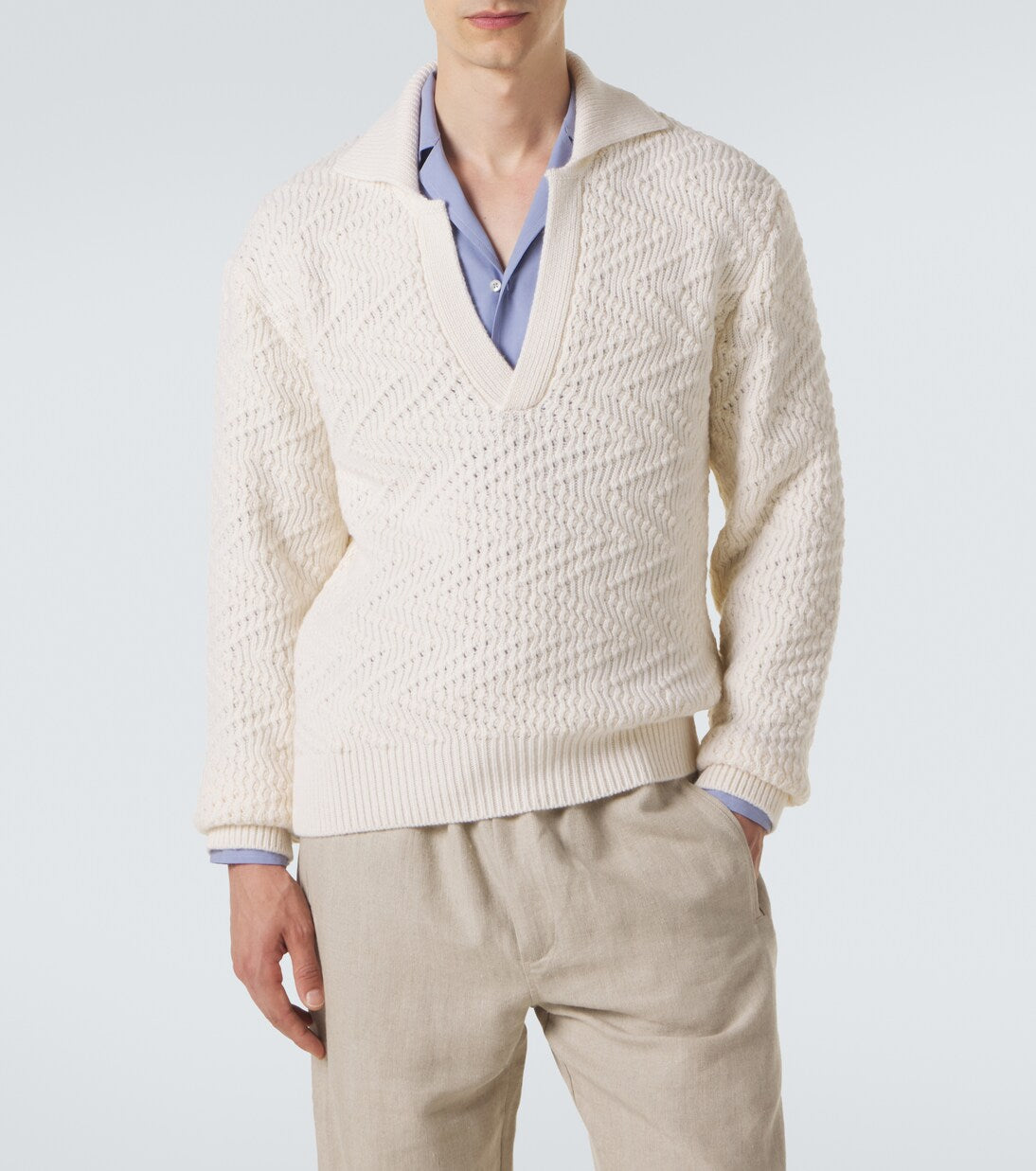 Missoni - Zigzag wool-blend polo sweater