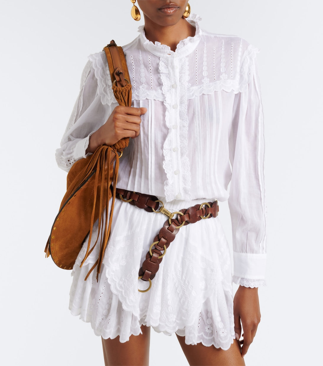 Marant Etoile - Lonzie embroidered cotton voile blouse