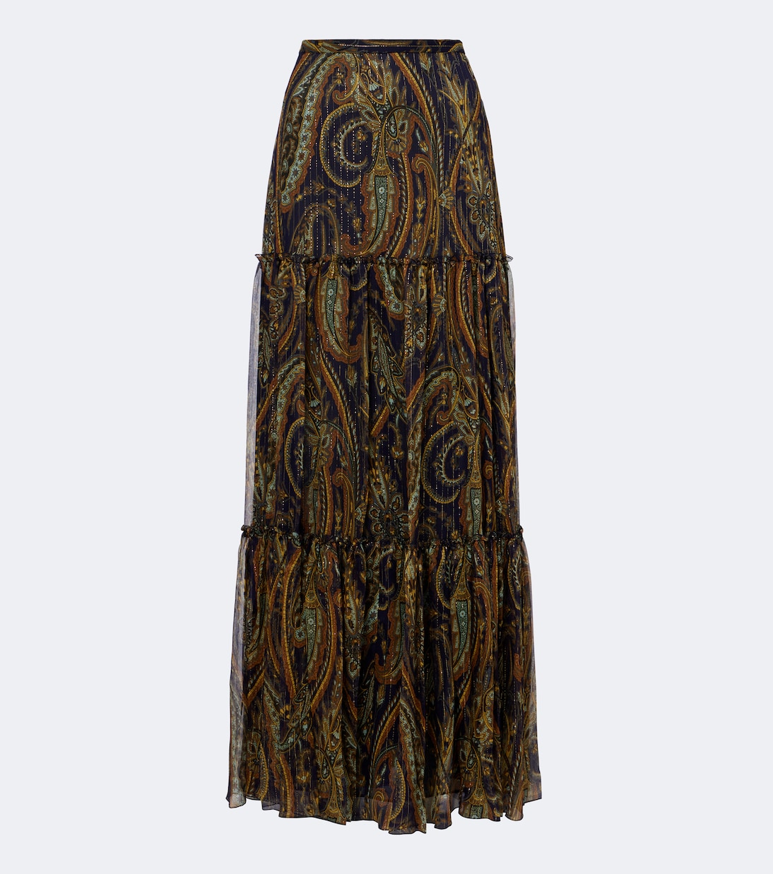 Etro - Paisley tiered silk-blend chiffon maxi skirt