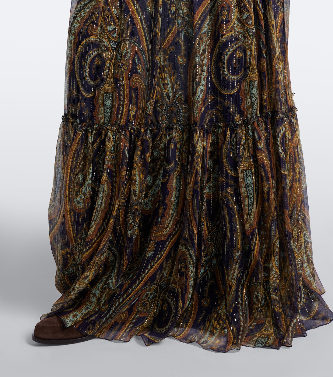 Etro - Paisley tiered silk-blend chiffon maxi skirt