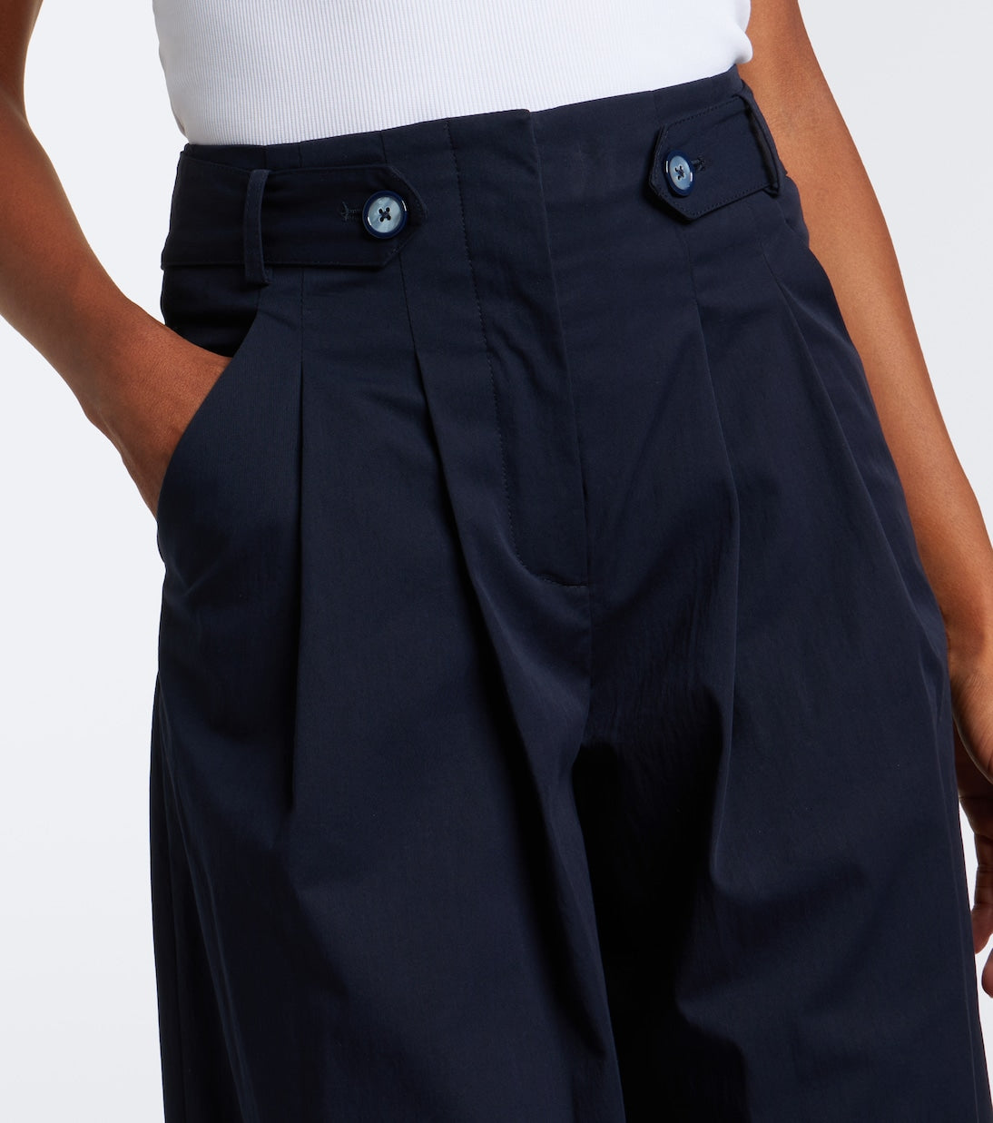 Veronica Beard - Allman pleated cotton-blend wide-leg pants