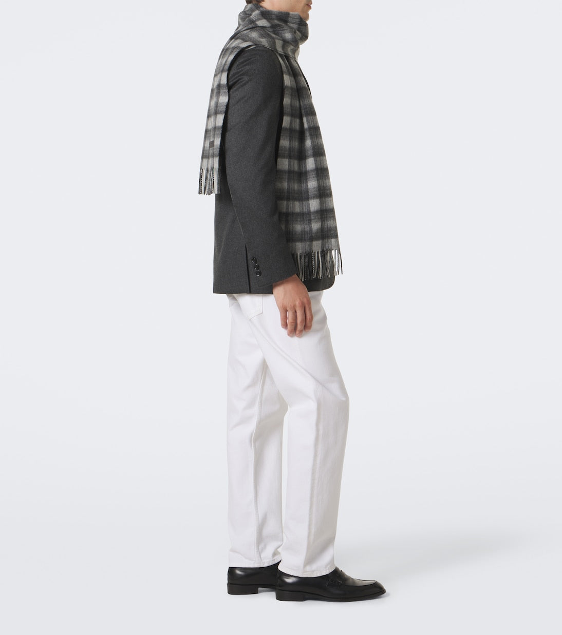 Zegna - Checked fringed cashmere scarf