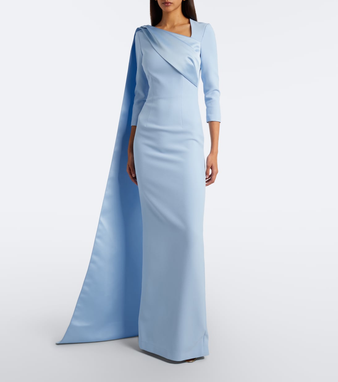 Safiyaa - Caped crêpe and satin gown