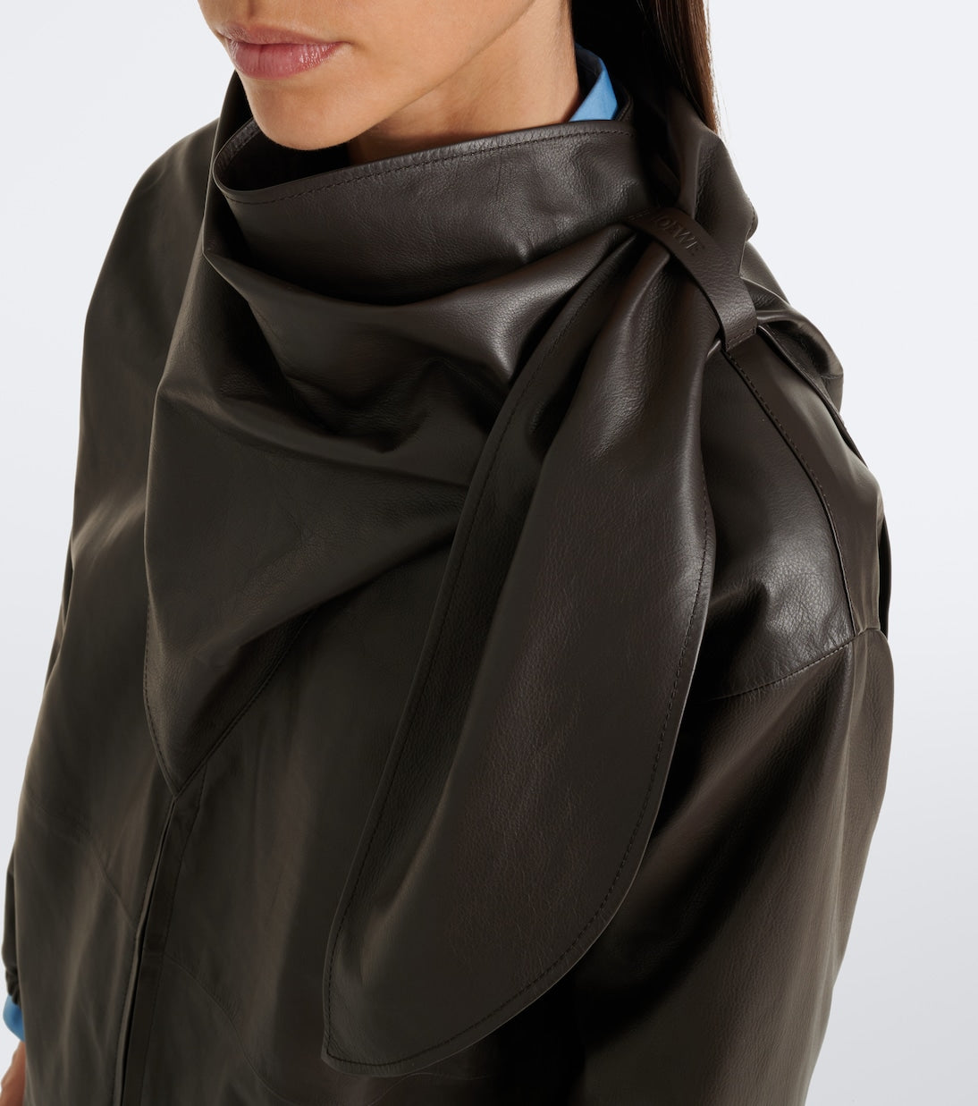 Loewe - Scarf-detail leather jacket