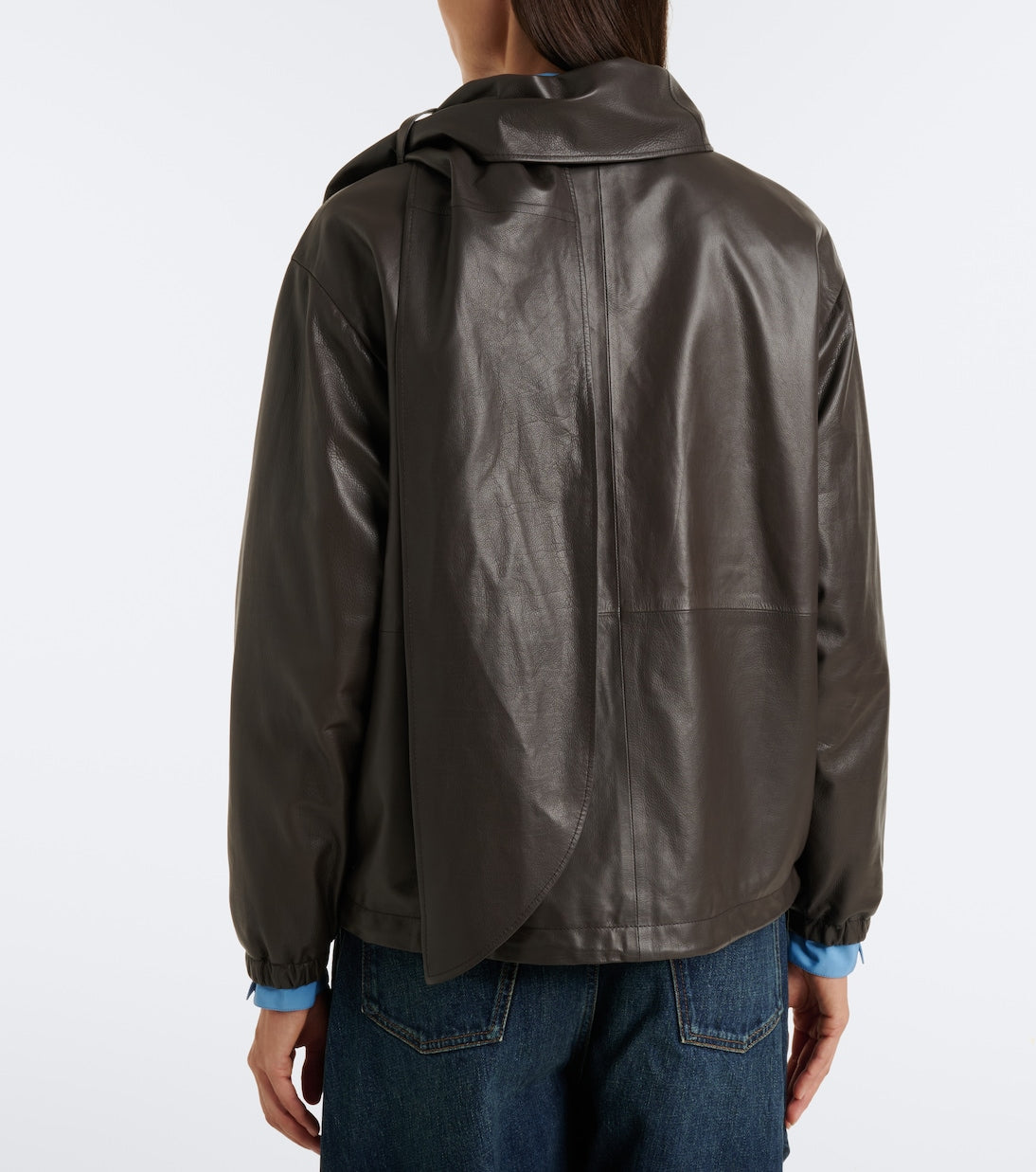 Loewe - Scarf-detail leather jacket