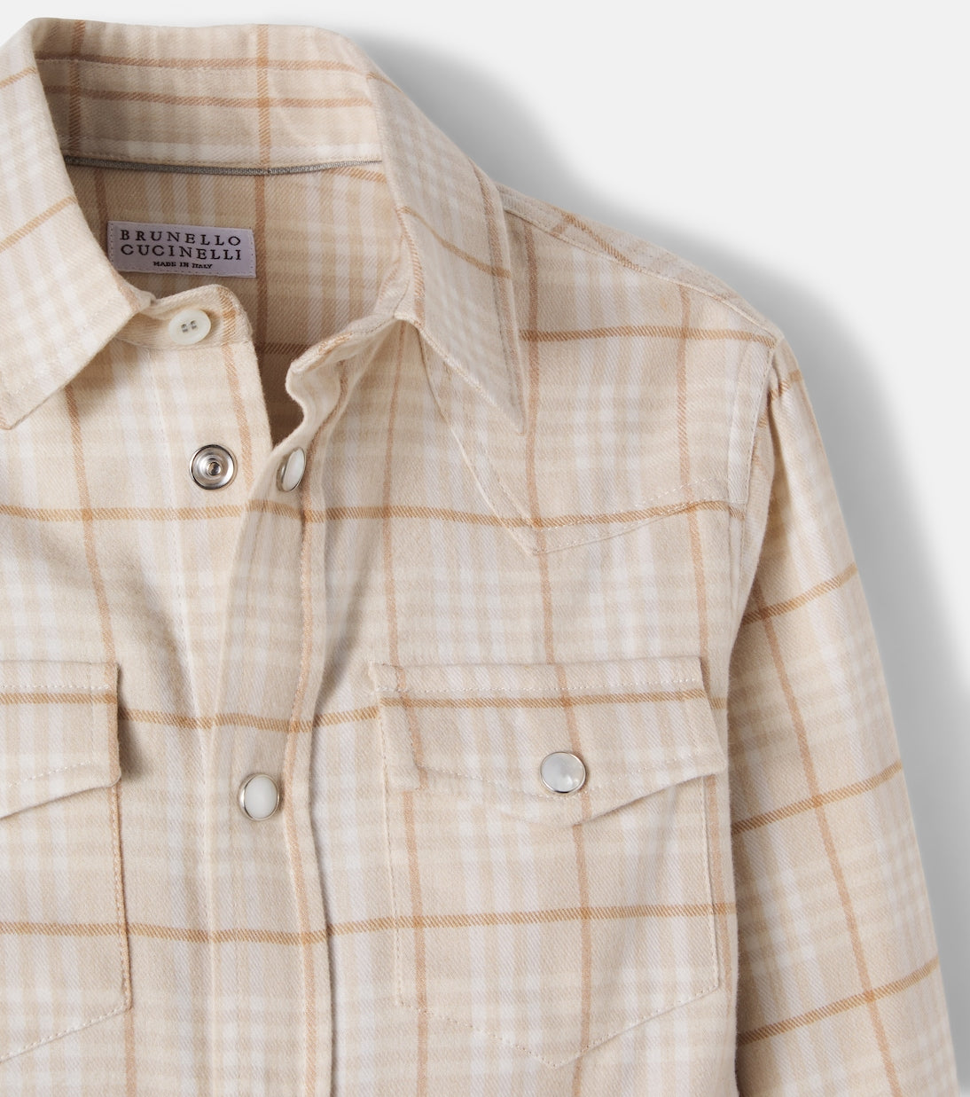 Brunello Cucinelli Kids - Checked cotton-blend flannel shirt