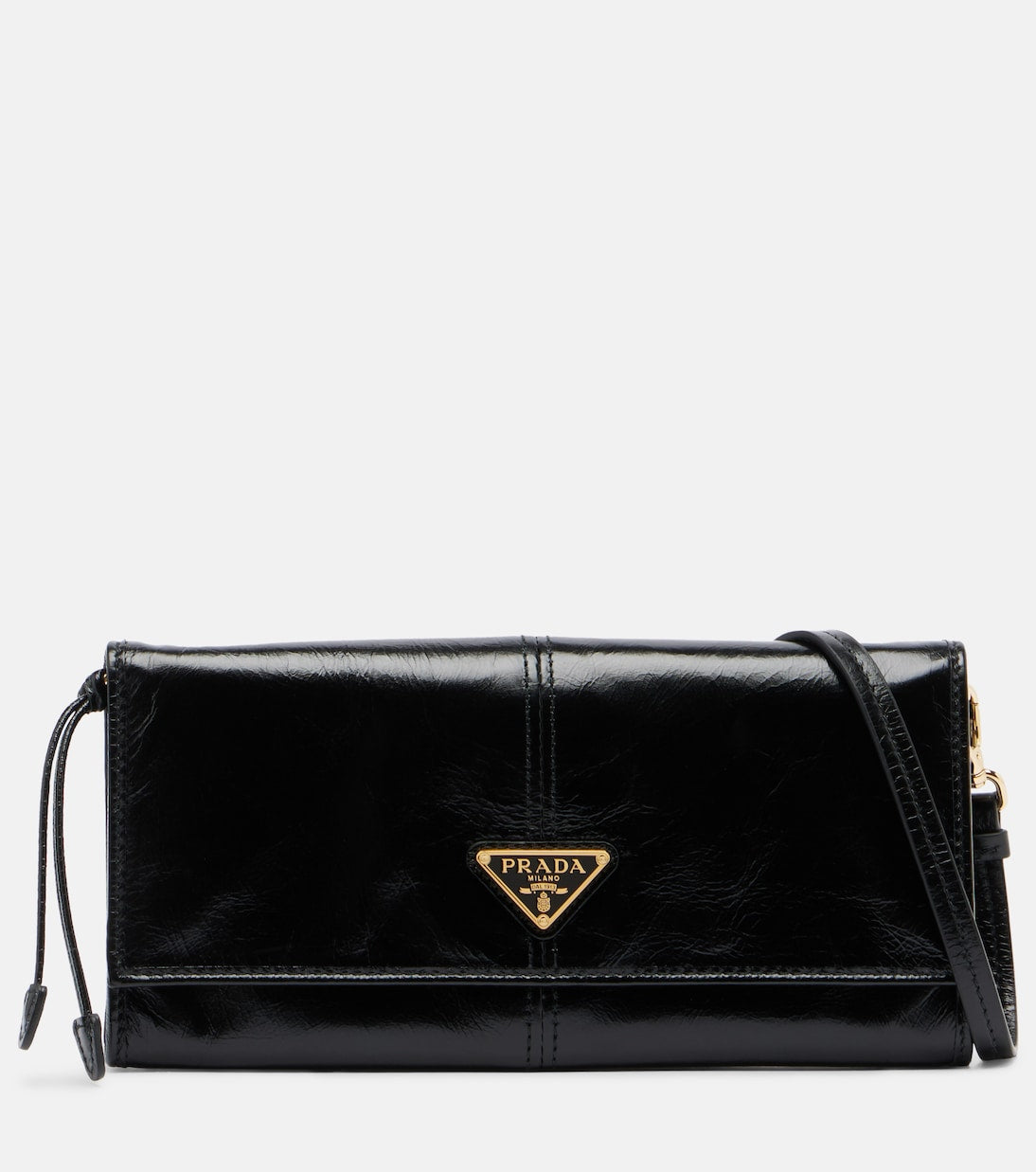 Prada - Logo leather pouch with strap