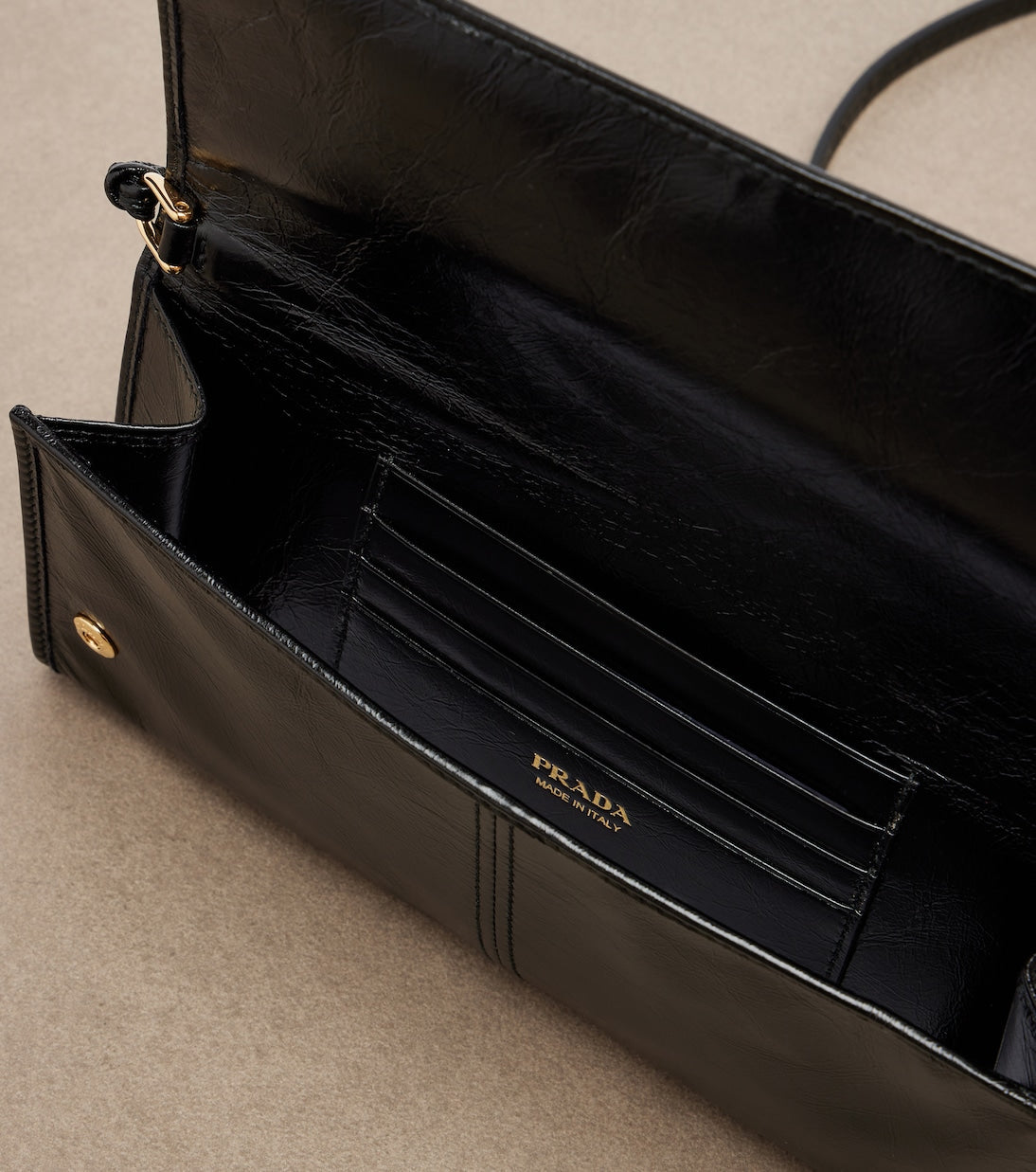 Prada - Logo leather pouch with strap