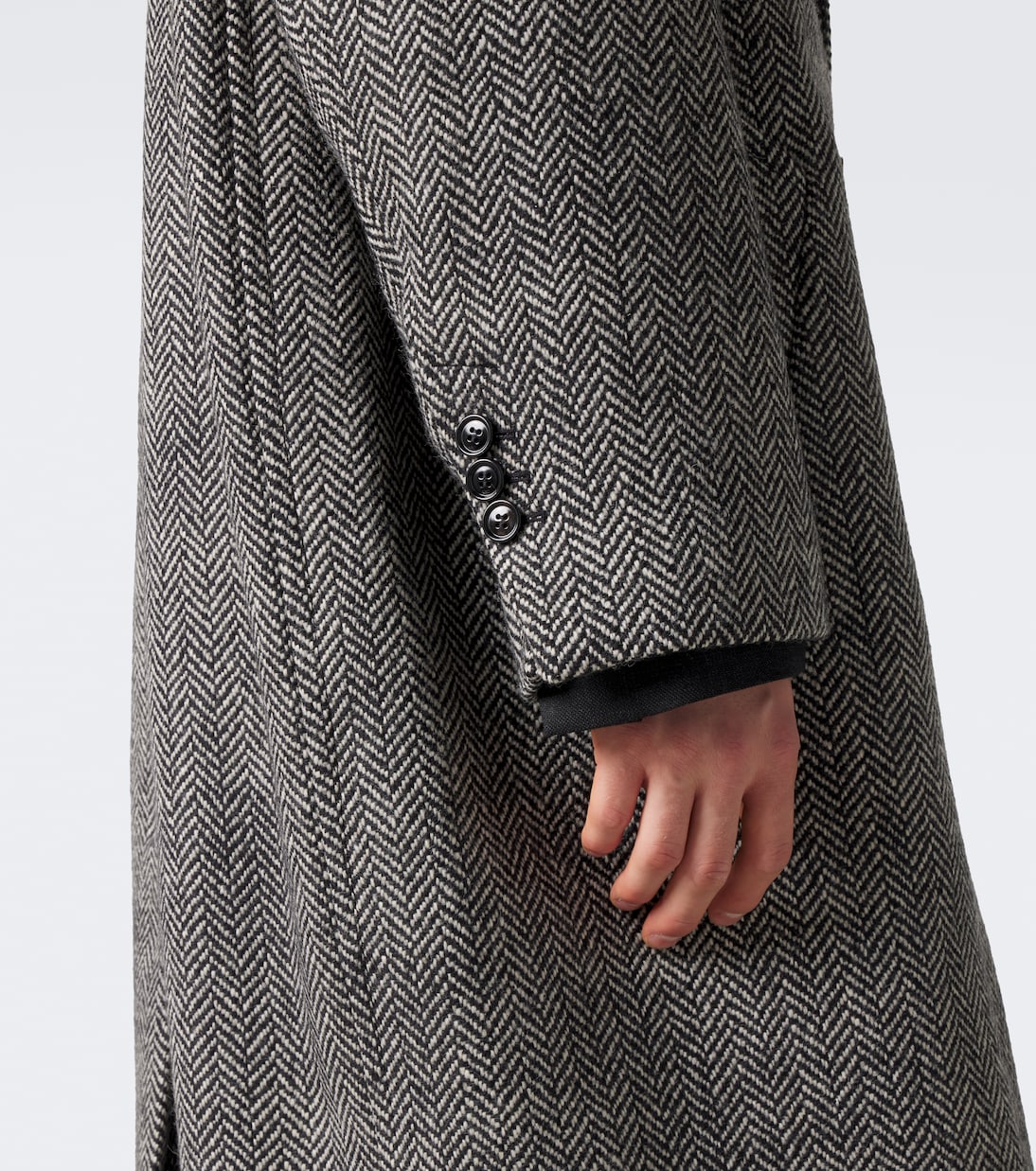 Ami Paris - Herringbone double-breasted wool coat