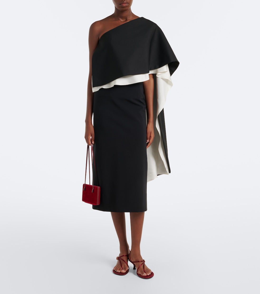 Róhe - One-shoulder caped wool-blend top