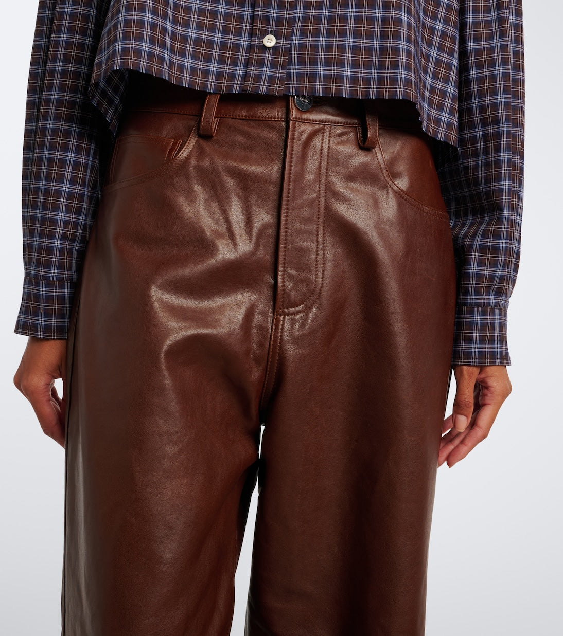 Róhe - Leather wide-leg pants