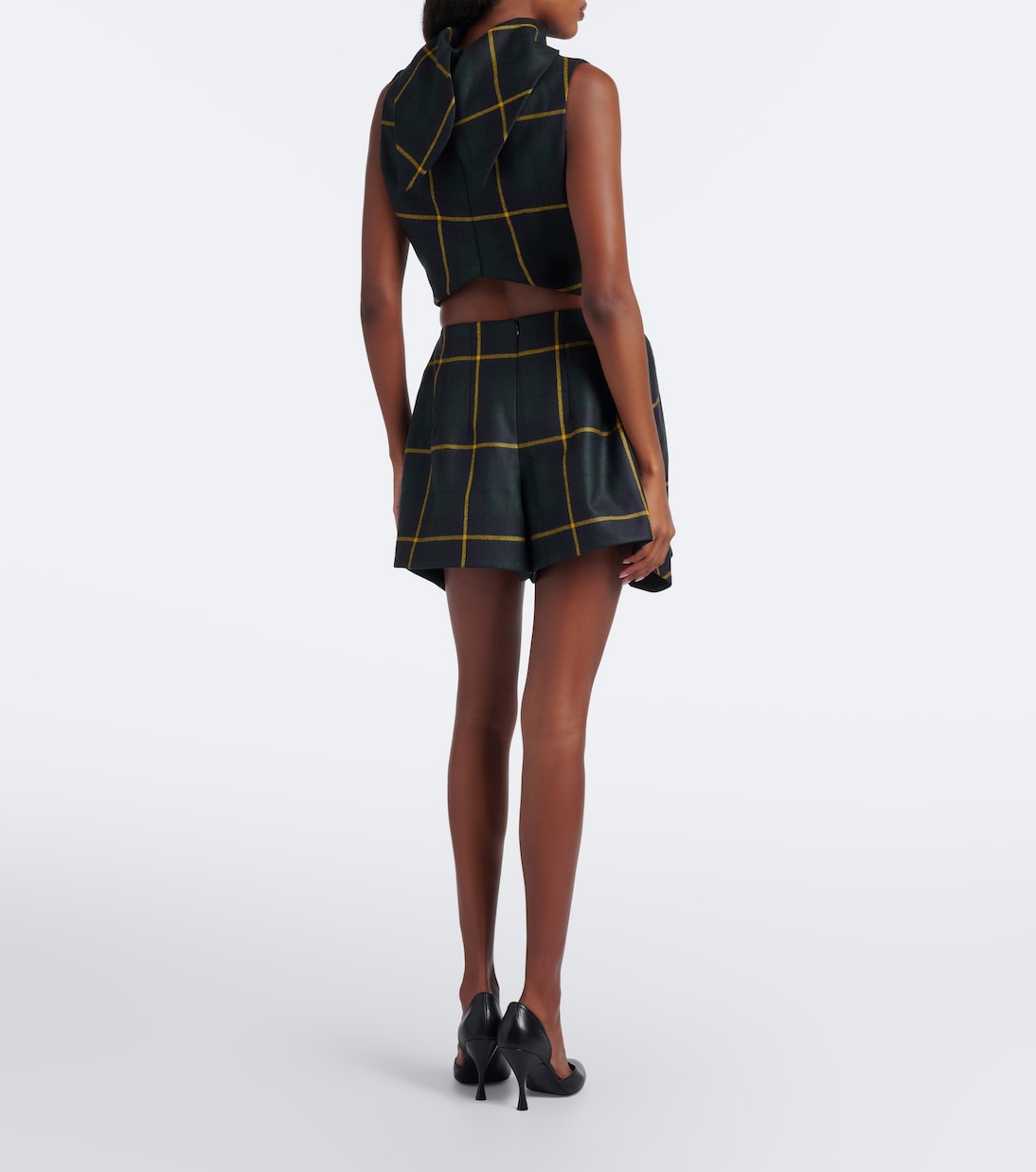 Patou - Checked virgin wool shorts