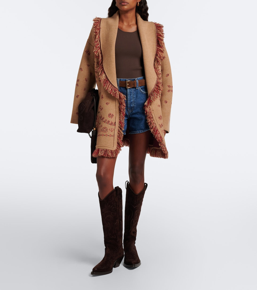 Alanui - Bandana jacquard cashmere cardigan