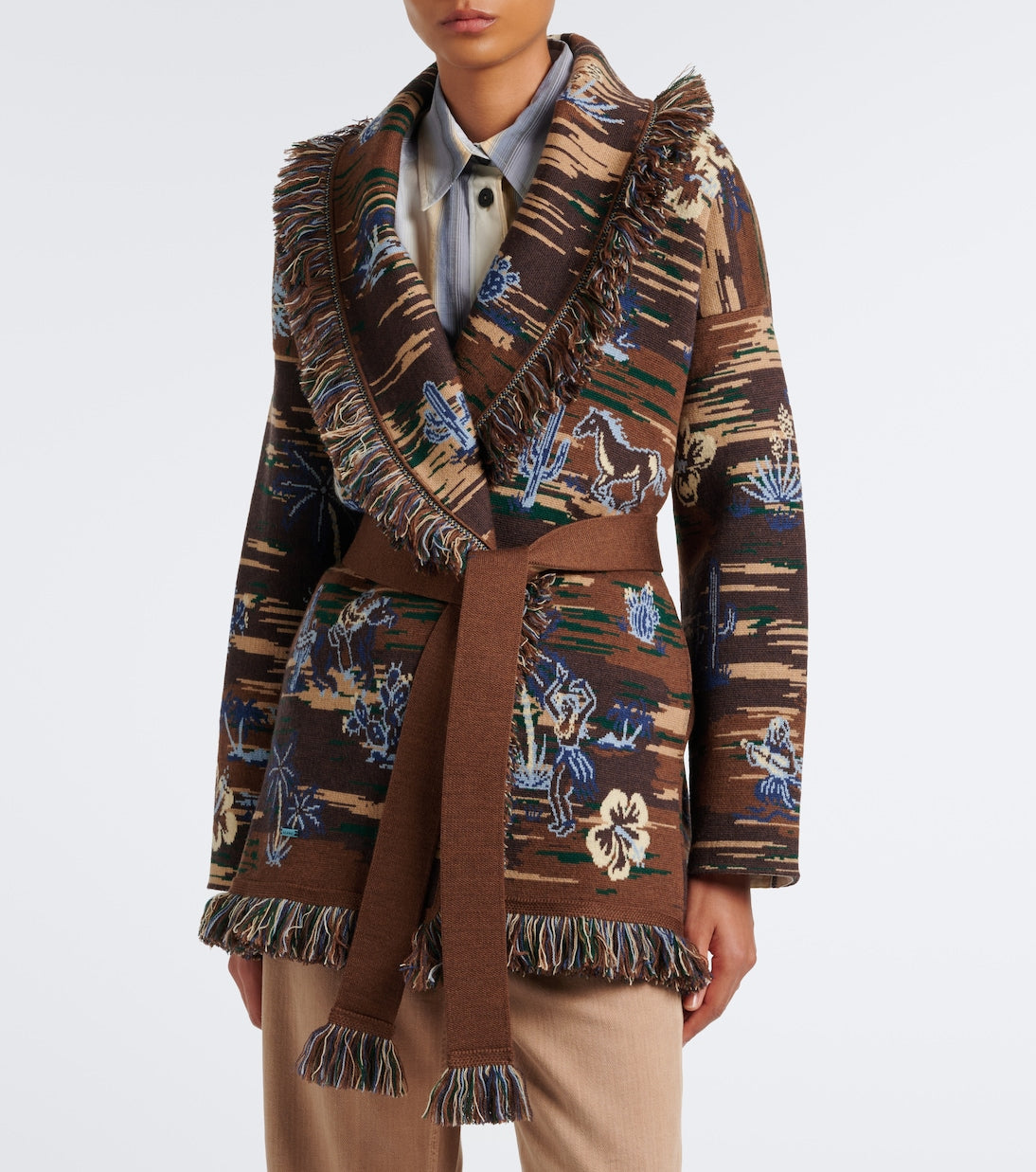 Alanui - Texhawaii Rountrip jacquard wool-blend cardigan