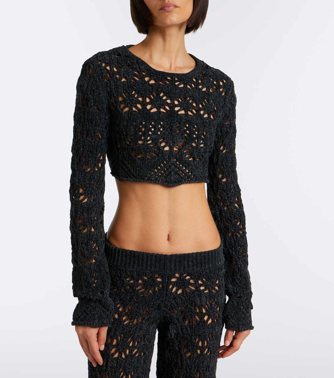Alanui - Time To Shine crochet open-back top