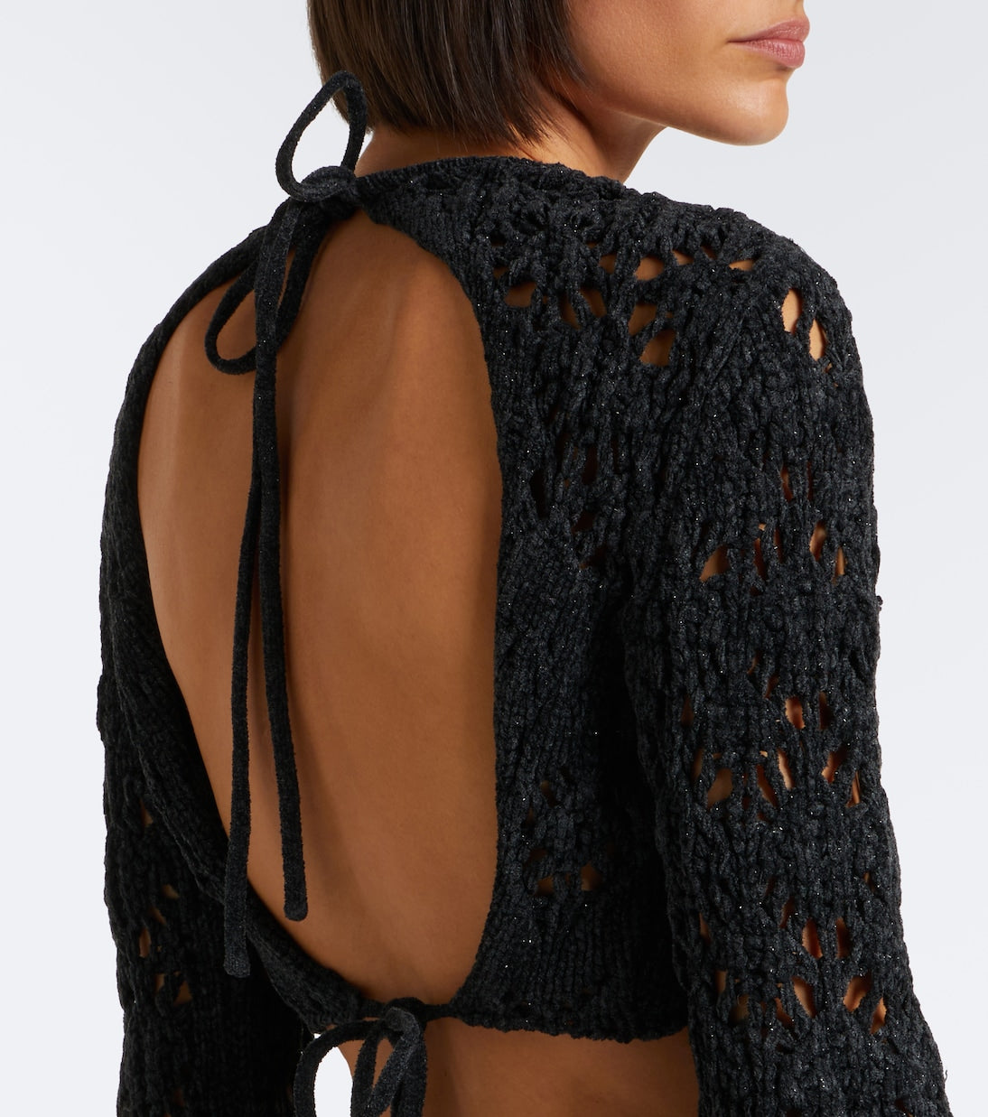 Alanui - Time To Shine crochet open-back top