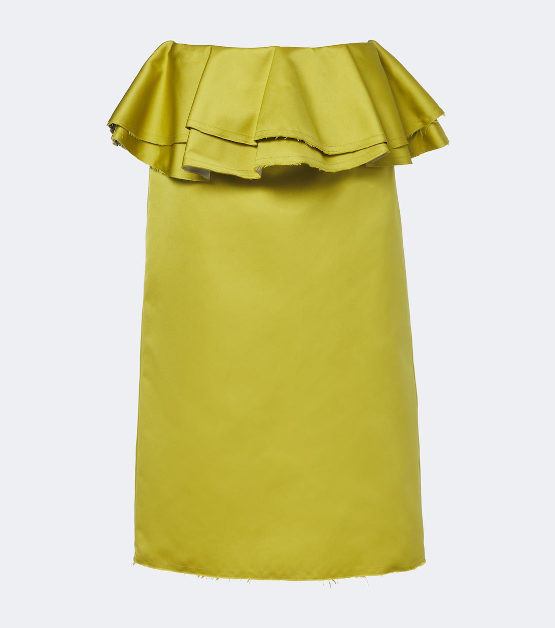Plan C - Peplum satin midi skirt