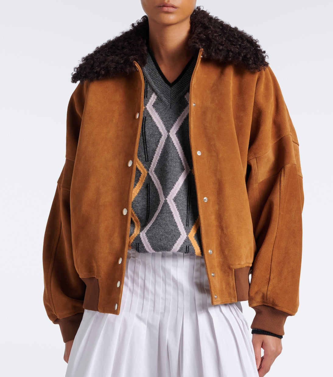 Plan C - Suede blouson jacket
