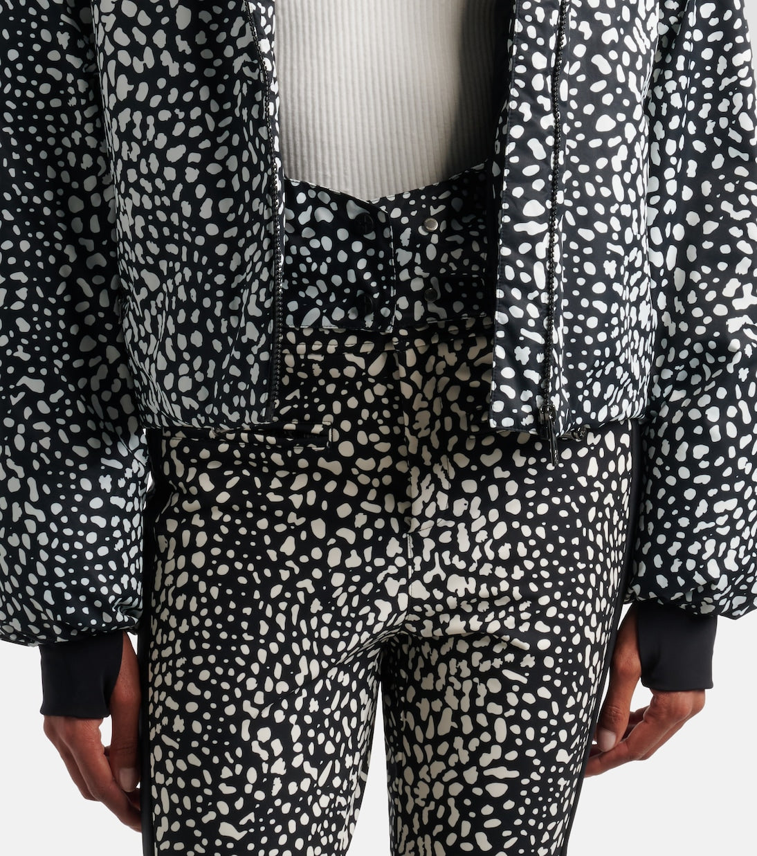 Perfect Moment - Bubble leopard-print down ski jacket
