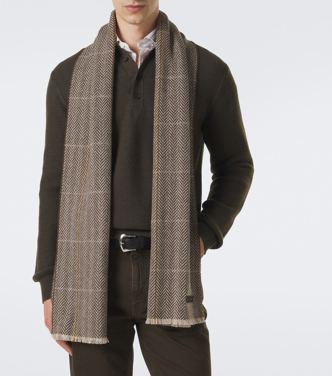 Zegna - Herringbone cashmere scarf