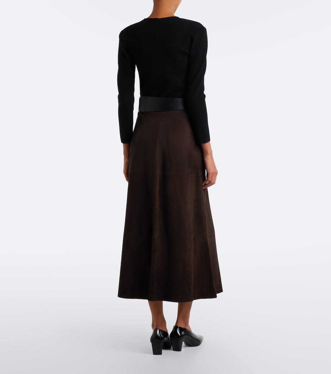 'S Max Mara - Suede midi skirt
