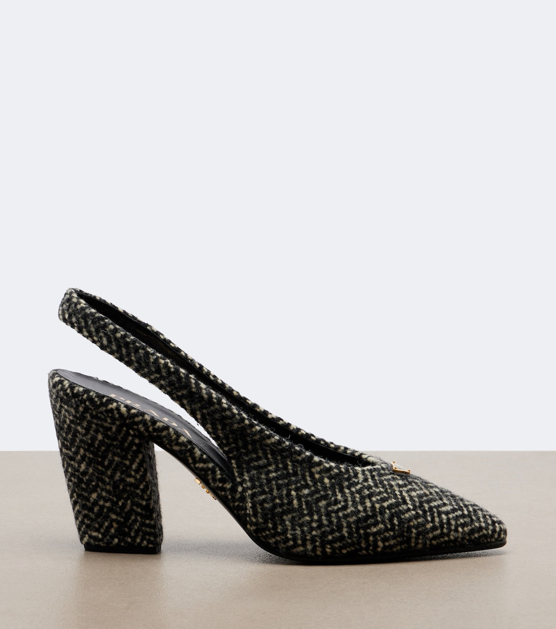 Prada - Herringbone slingback pumps