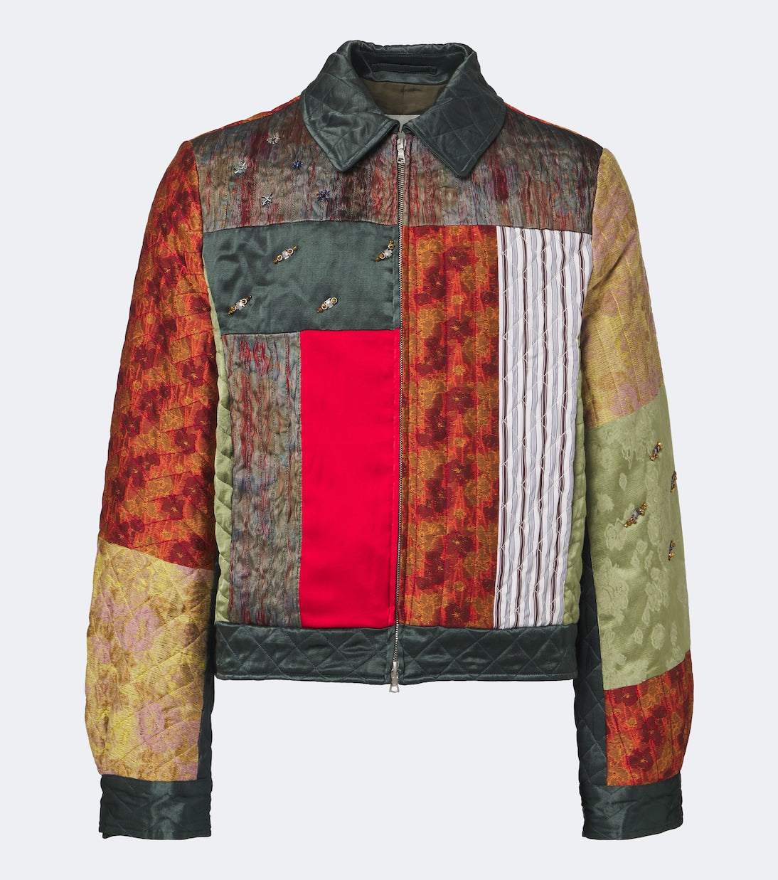 Dries Van Noten - Embellished patchwork blouson jacket