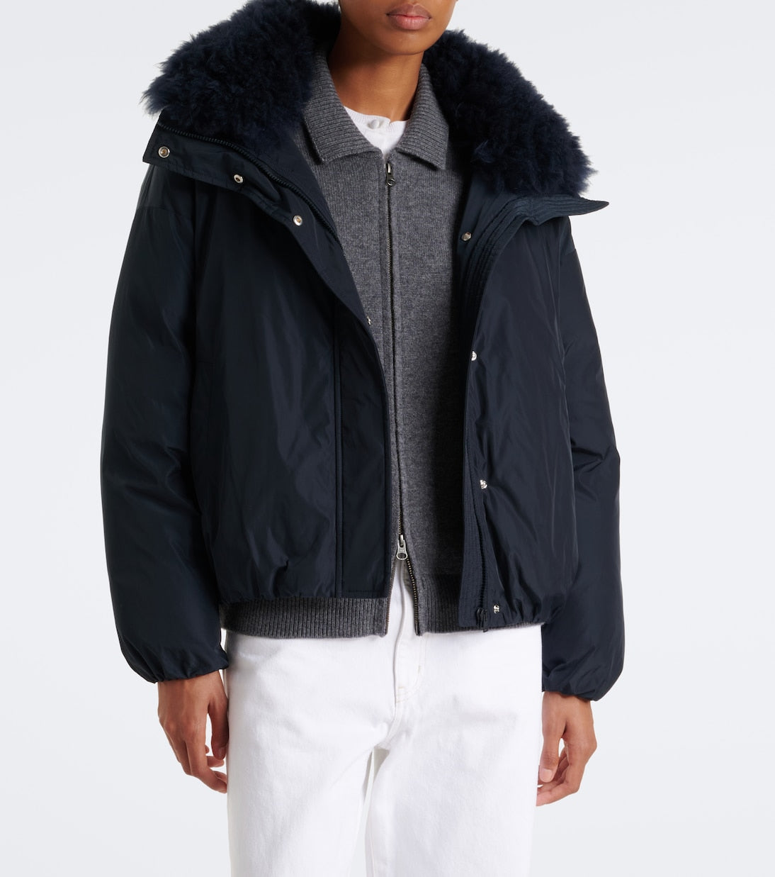 Yves Salomon - Wool-trimmed down jacket