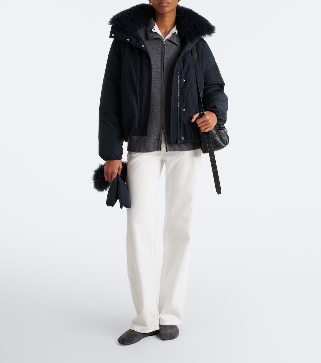 Yves Salomon - Wool-trimmed down jacket