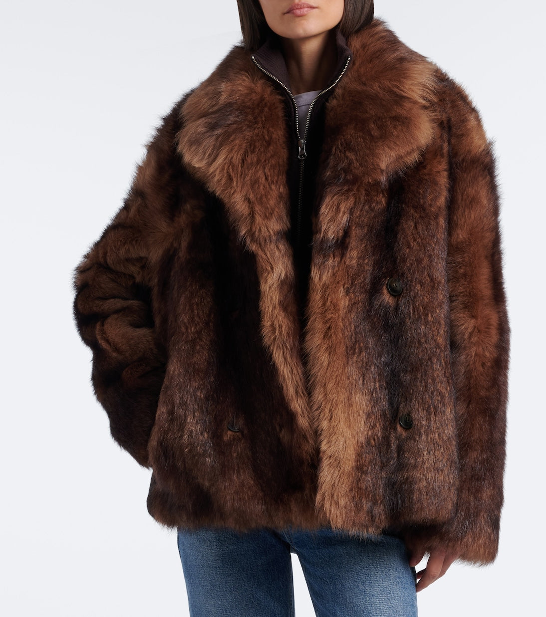 Yves Salomon - Double-breasted shearling jacket