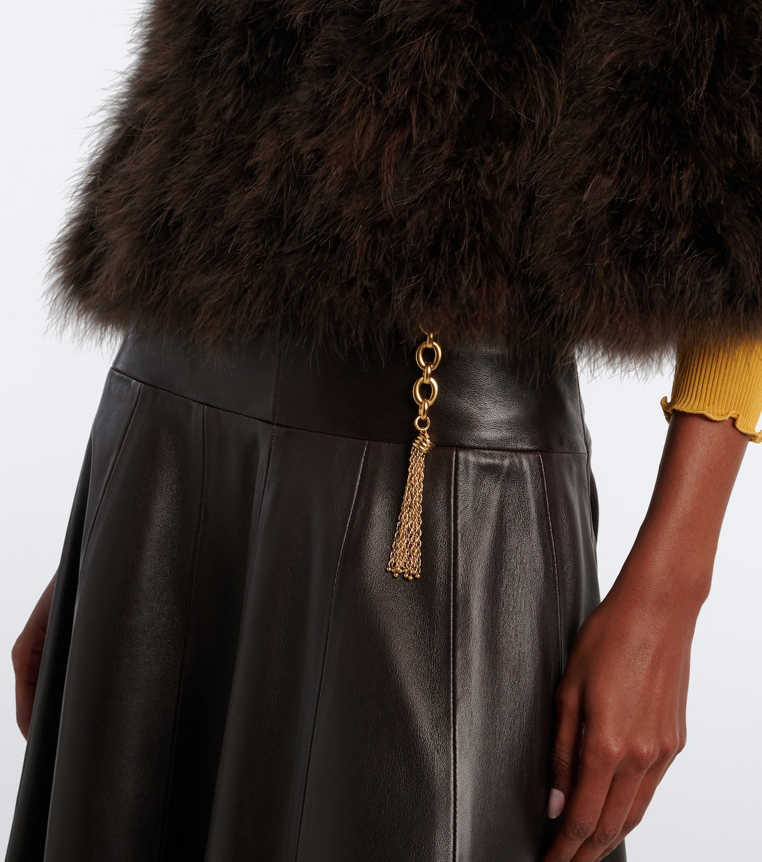 Yves Salomon - Cropped feather jacket