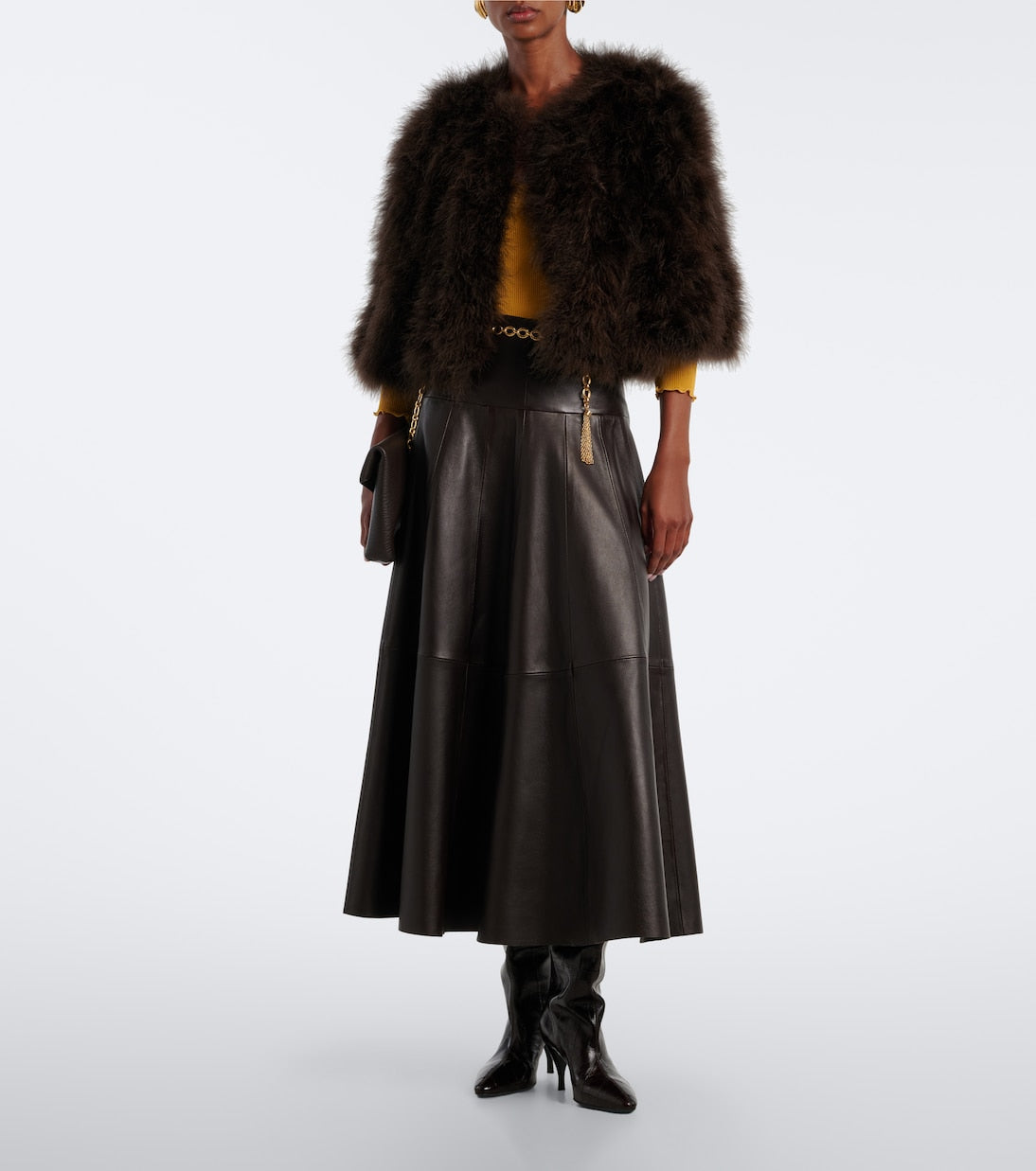 Yves Salomon - Cropped feather jacket