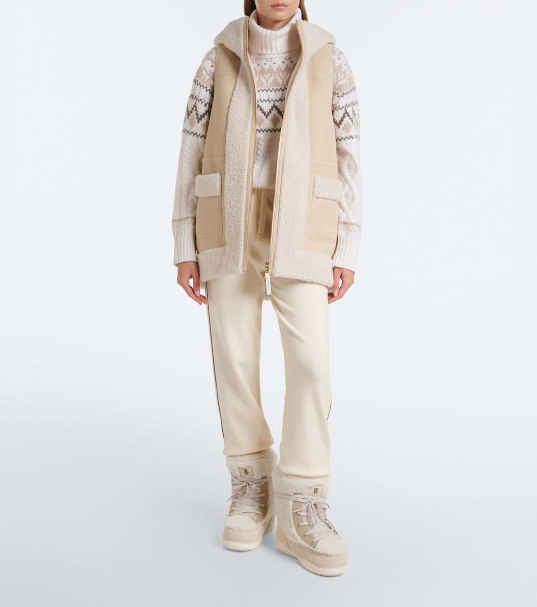 Bogner - Lonal shearling-trimmed suede ski vest