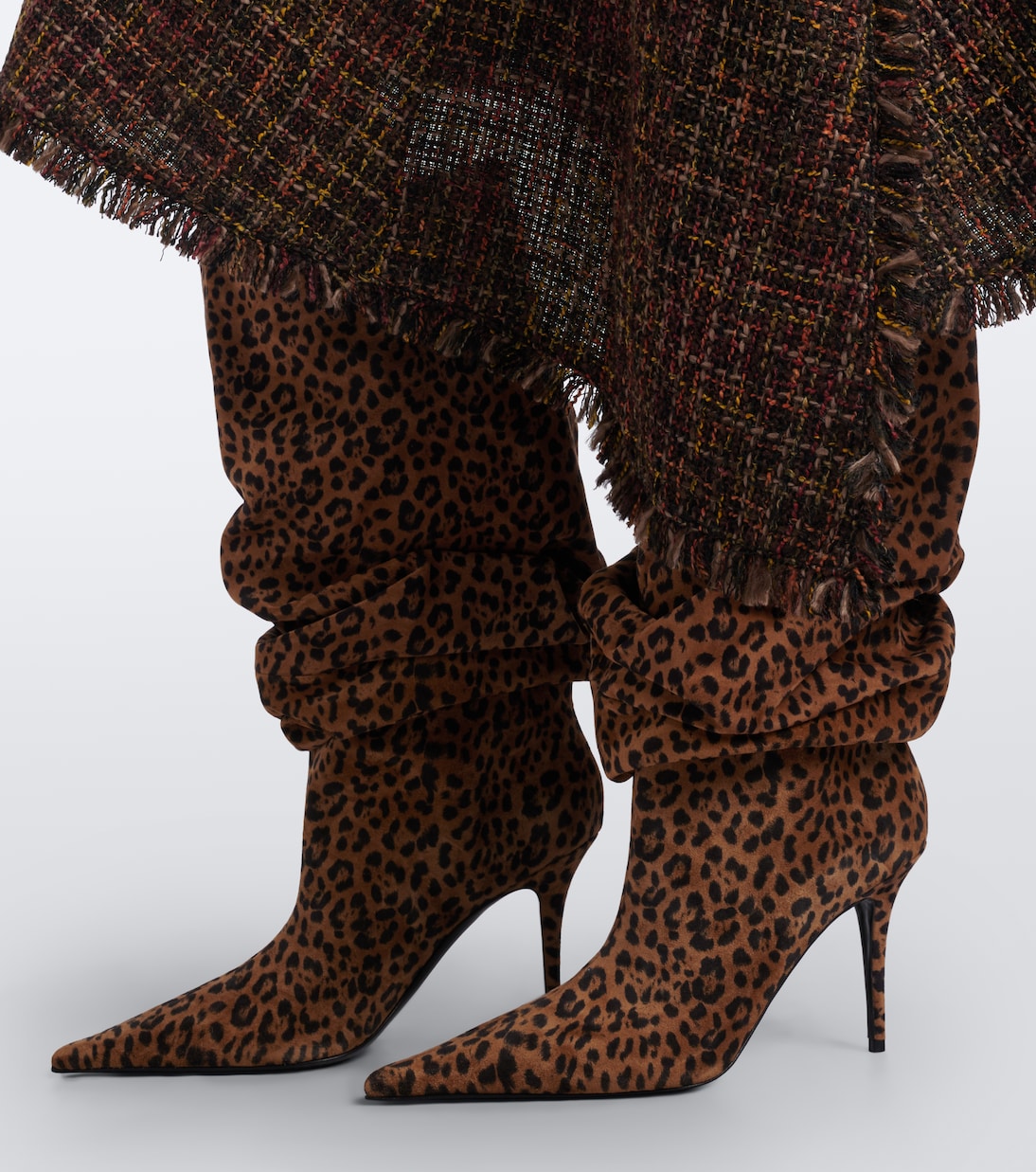 Amina Muaddi - Anok leopard-print suede knee-high boots