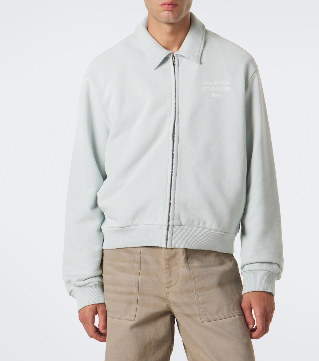 Acne Studios - Logo cotton-blend zip-up sweatshirt