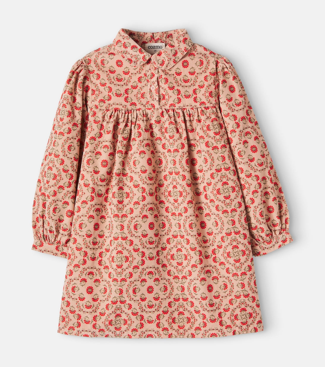 Cozmo - Floral cotton corduroy dress