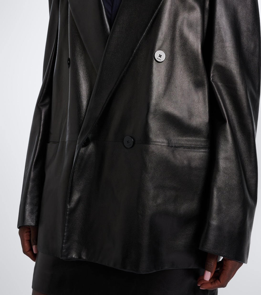 Gucci - Double-breasted leather jacket