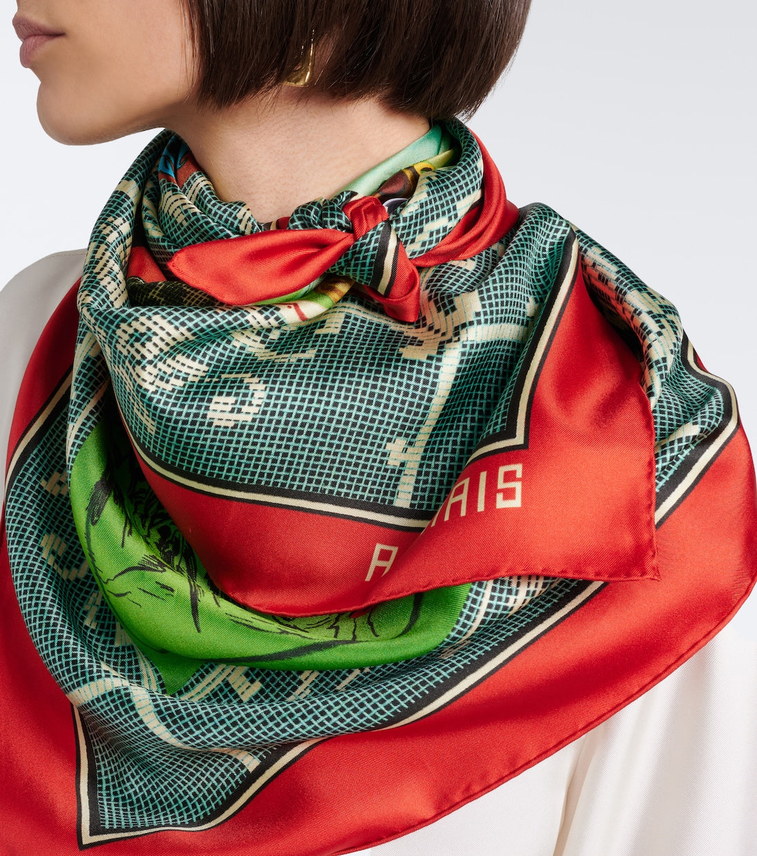 Alémais - Ace printed silk scarf