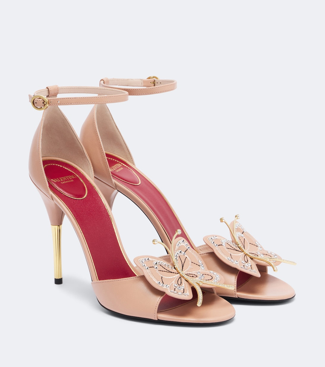 Valentino Garavani - Flutterby embellished leather sandals