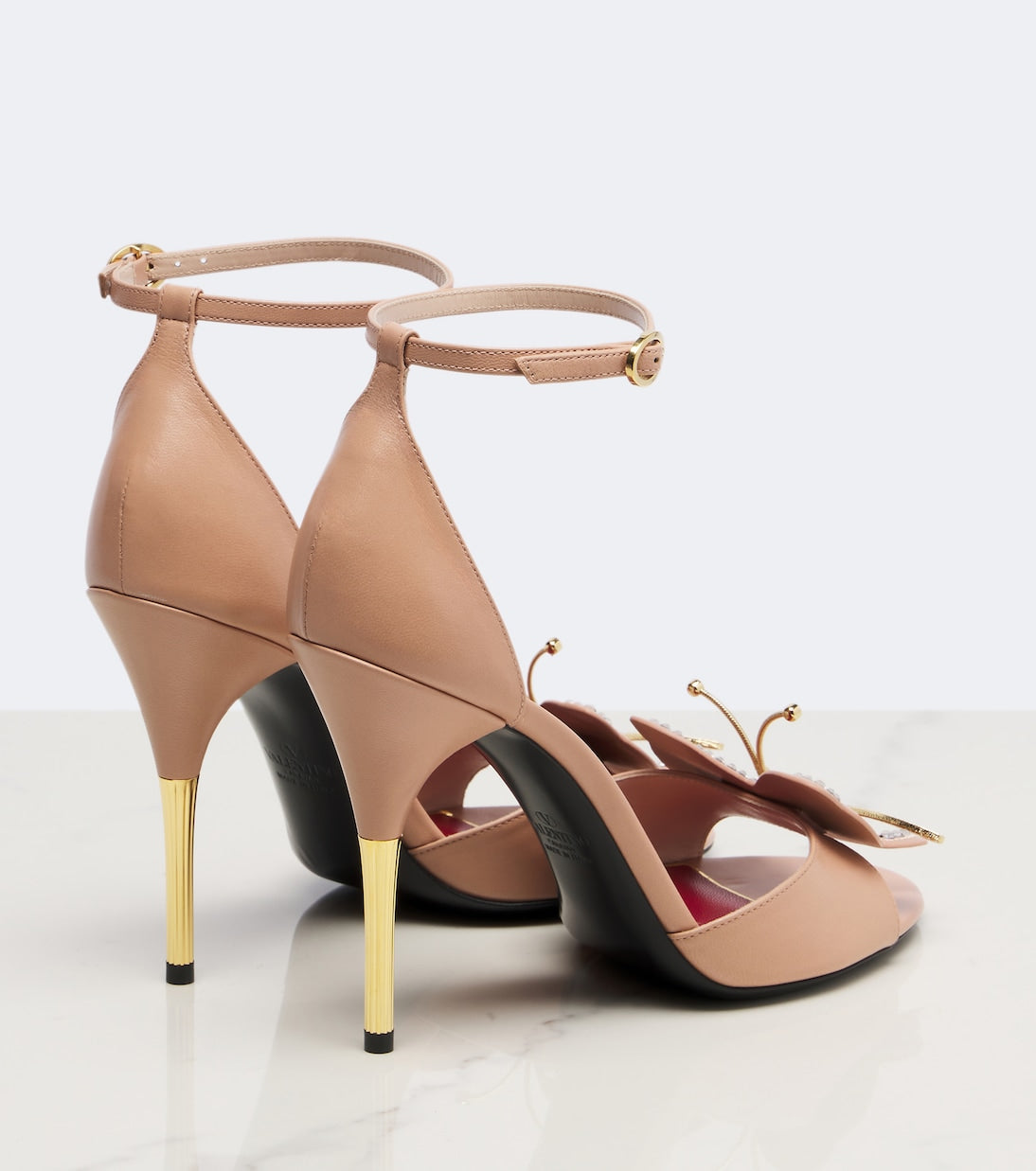 Valentino Garavani - Flutterby embellished leather sandals