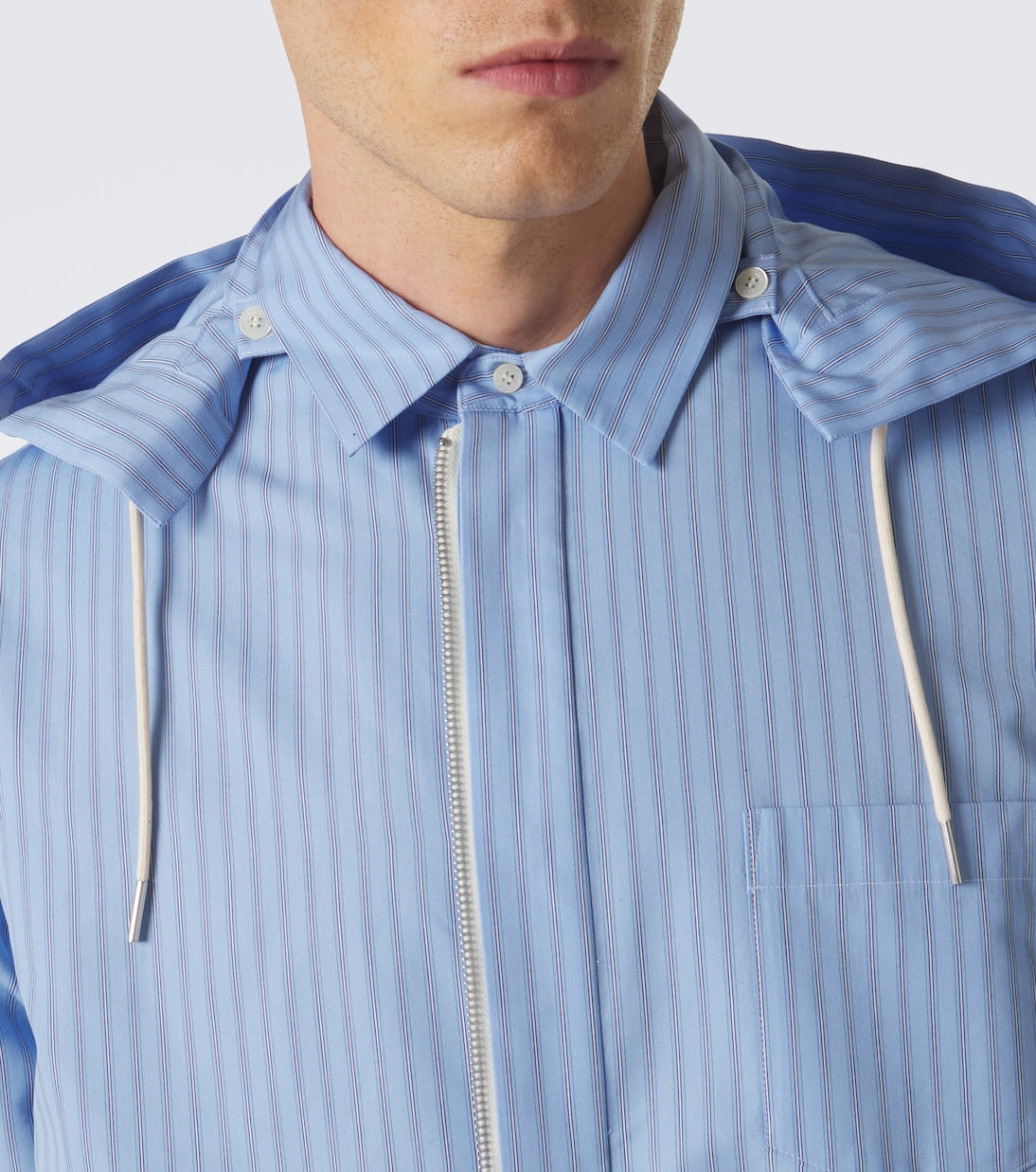 Sacai - Striped cotton-blend poplin jacket