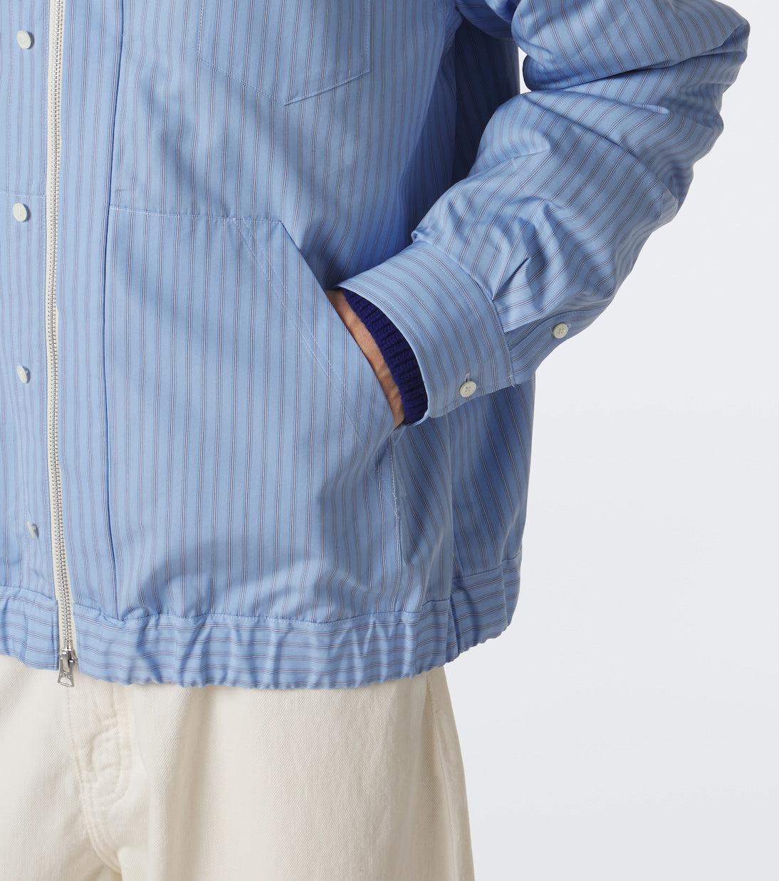 Sacai - Striped cotton-blend poplin jacket
