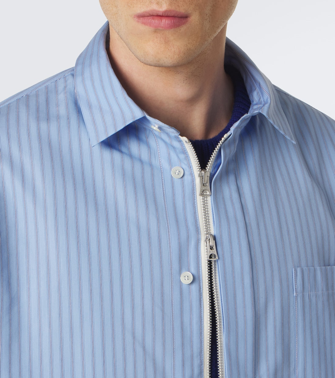 Sacai - Striped cotton-blend poplin jacket