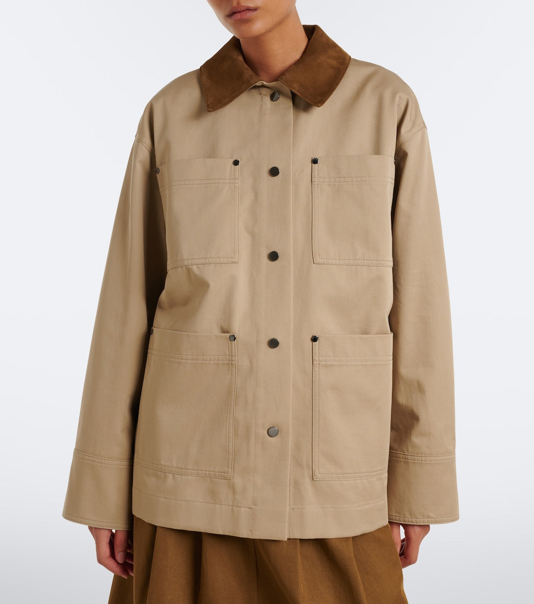 Joseph - Athos suede-trimmed cotton jacket